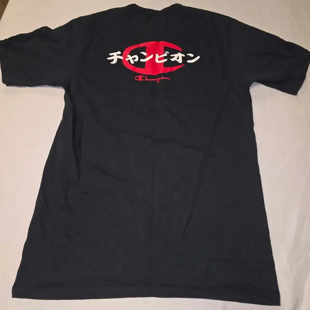 Champion Japanese Logo Graphic Short Sleeve T-Shirt in Black